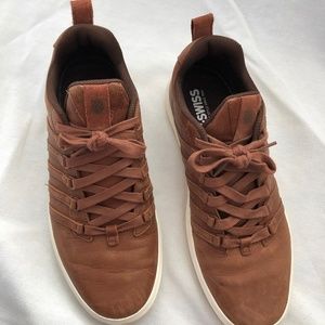 Mens brown leather KSwiss Court style sneaker sz 11